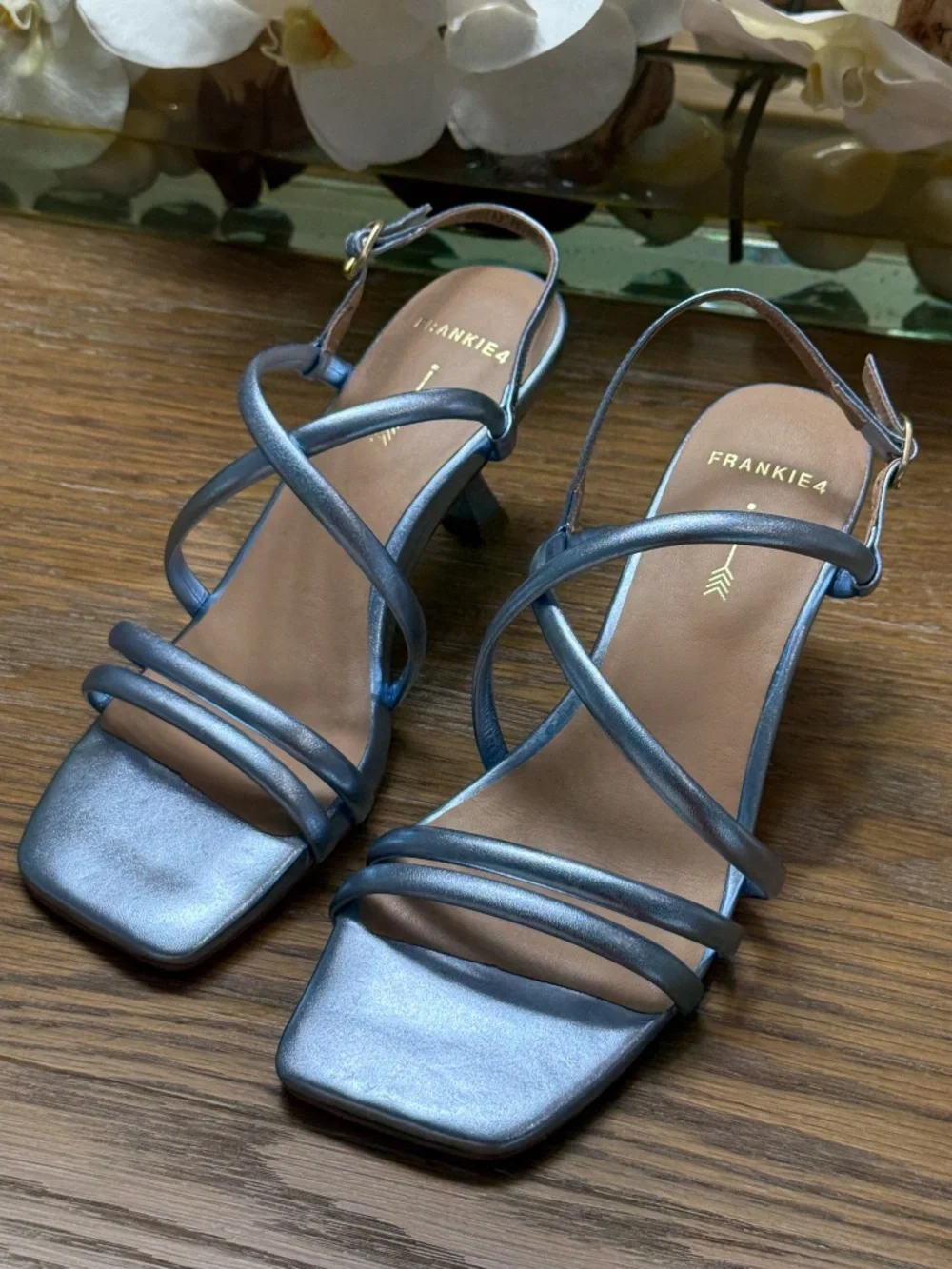 Frankie4 Giselle Blue Metallic heels - 8.5